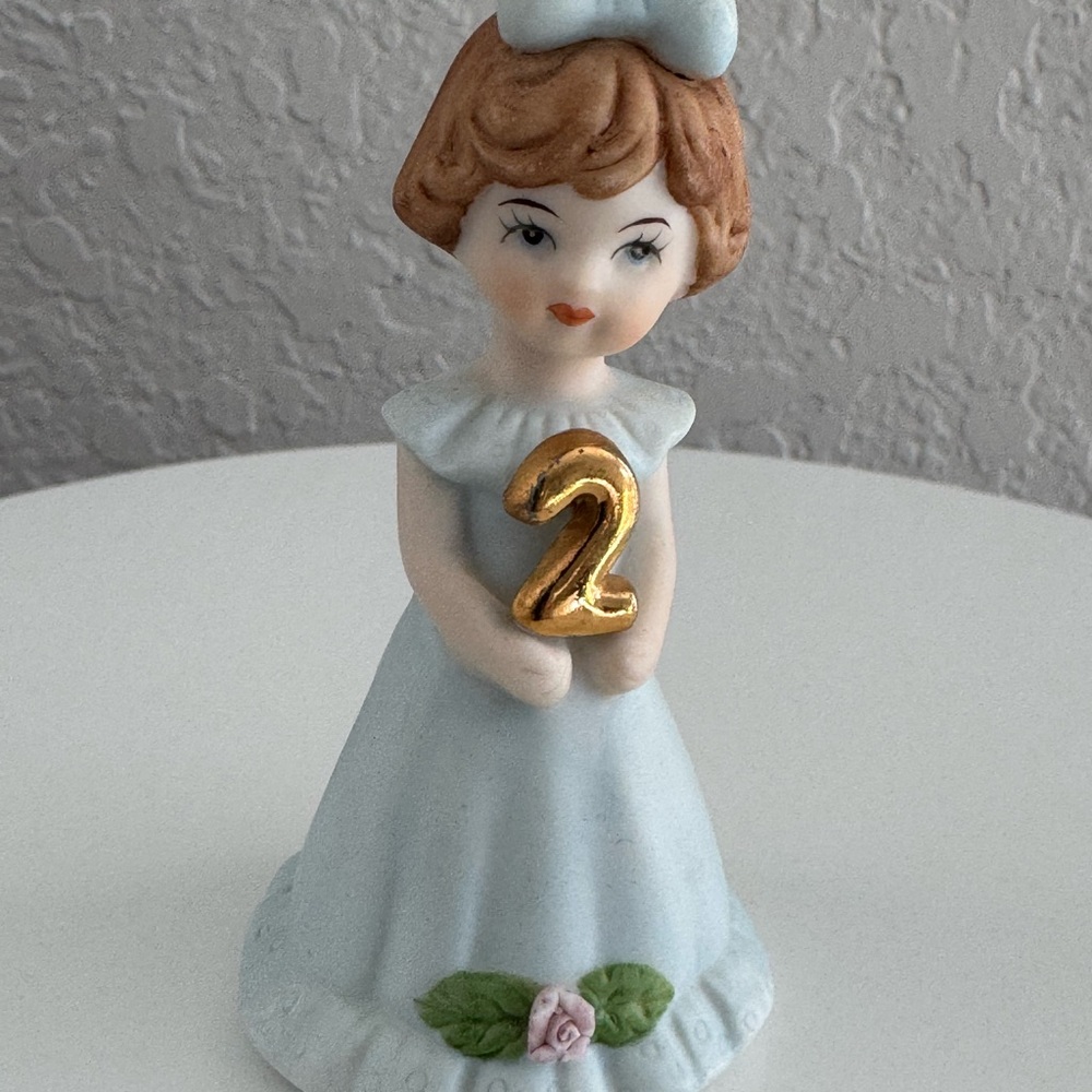 Vintage Enesco Growing Up Series Age 2 Ceramic Girl Figurine